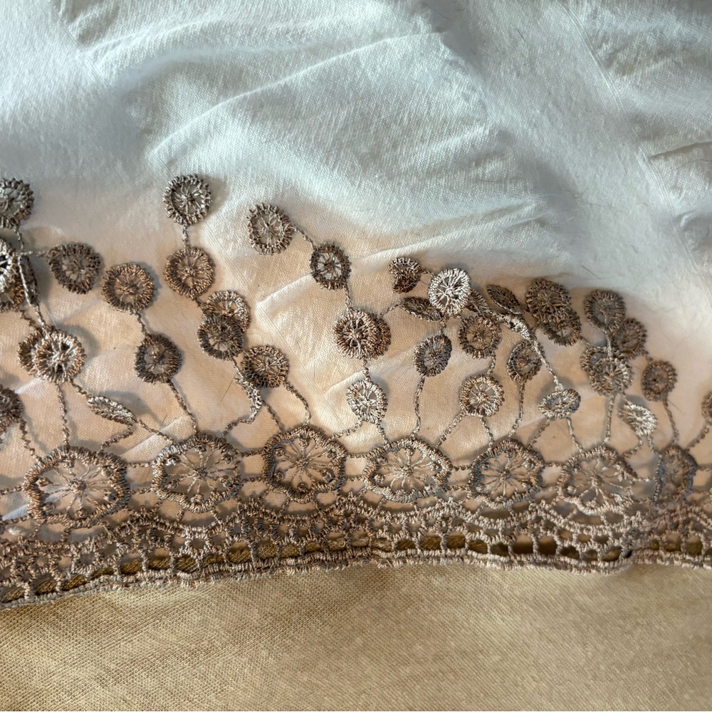 Italian-made Scarf with Lace Trim - Picture 6 of 9